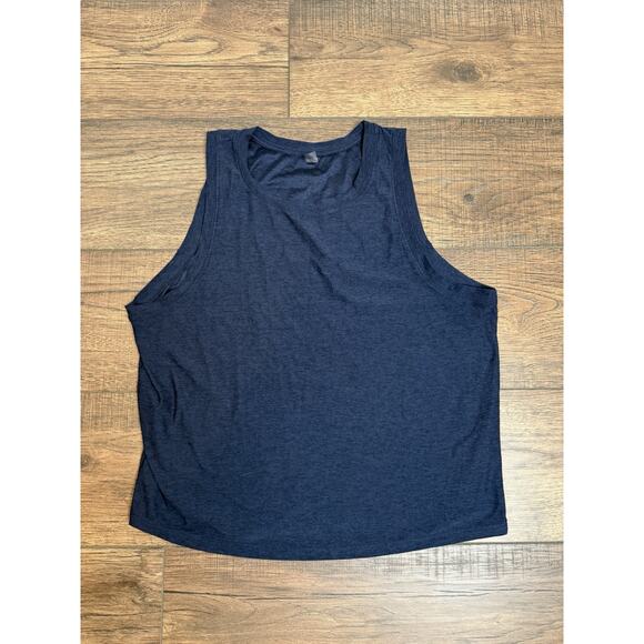 Beyond Yoga Featherweight Spacedye Balanced Muscle Tank Blue Black Sz M - Picture 1 of 6
